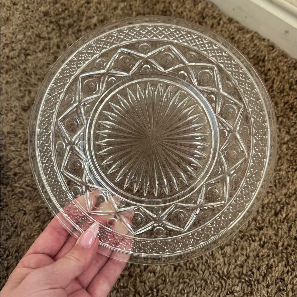 Intricate Clear Glass Plate